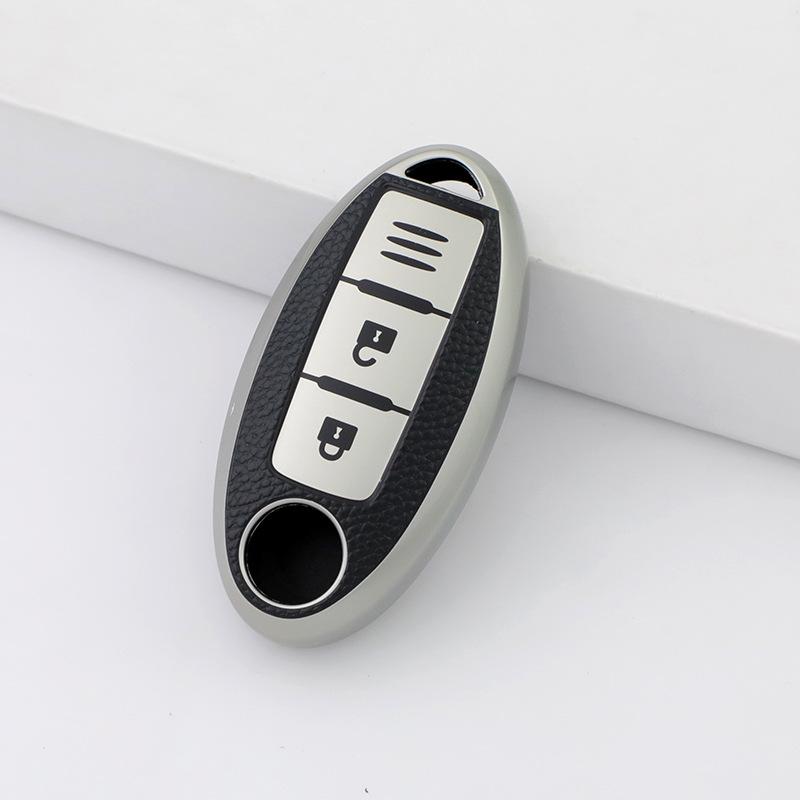 Nissan Key Cover: Fits New Sylphy, Qashqai, Teana & Tiida - Leather Grain Holder