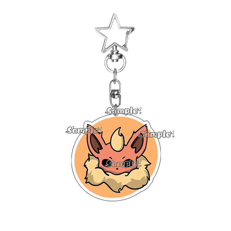 Anime Glaceon Flareon Jolteon Cartoon Acrylic Keychain Figure Keyring Ornament Collectible Accessory Charm Couple Chain Jewelry
