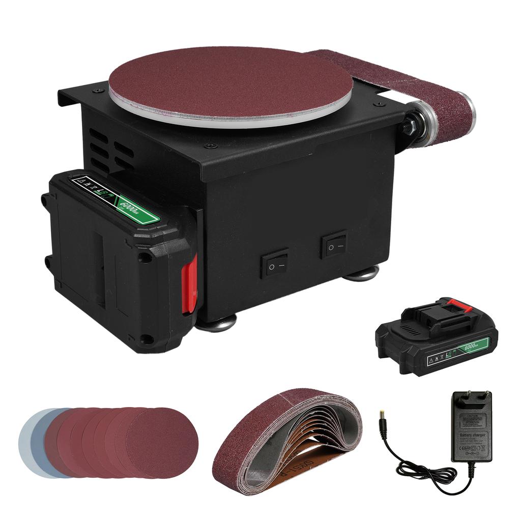 6000WA Lithium Battery Three-Purpose Electric Miniature Grinding And Polishing Machine, 6-Inch Sand