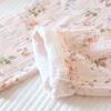 Women's Spring And Autumn Pajama Set  Cotton Crape Cloth Flower Collar Long Sleeve Two Piece Set Large Home Clothes