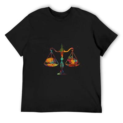 Balance Scale T-Shirt Man T Shirt Customs T-shirts Man Summer Clothes Mens Graphic T-shirts Big and Tall