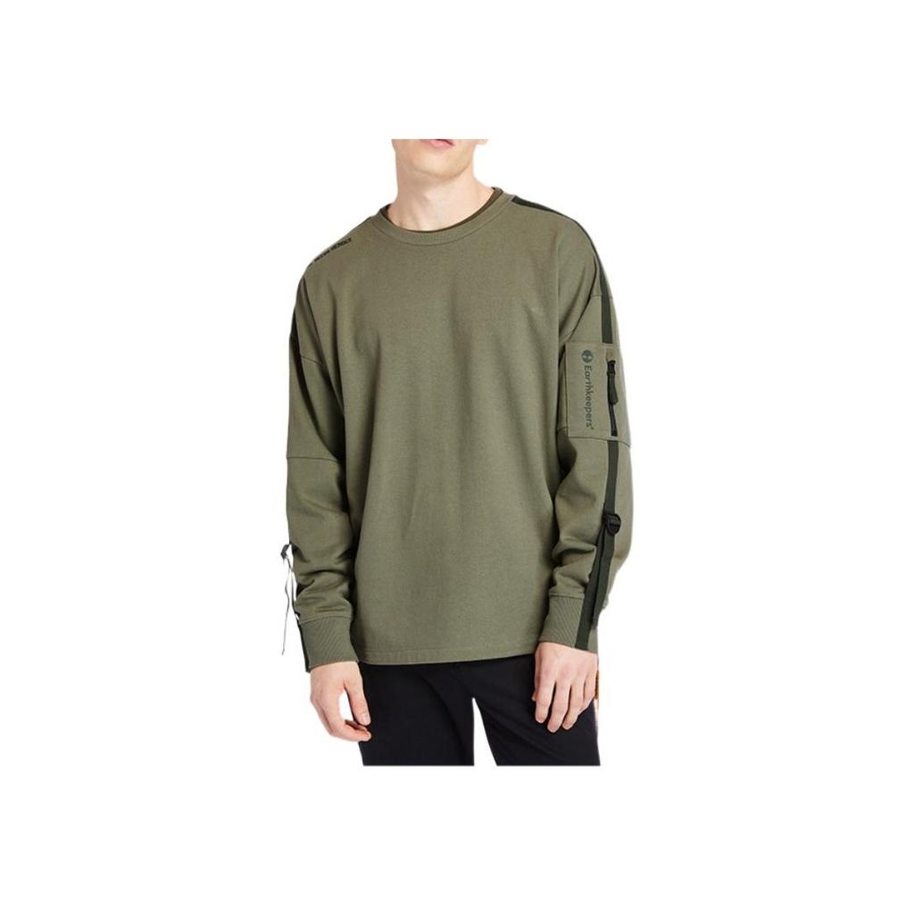 Timberland Solid Color Casual Loose Fit Crew Neck Long Sleeve Sweatshirt Men Tops Green A2CFN-590
