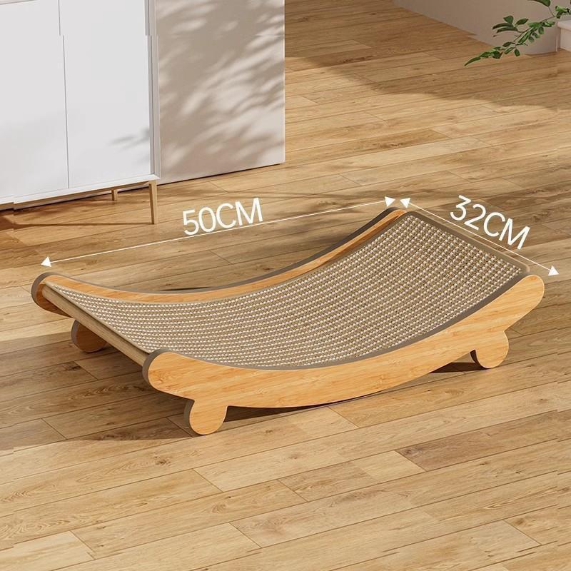 Sisal-Katzenbett & Kratzbaum-Kombination - Kratzfester Wellpappe-Liegesessel für Kätzchen