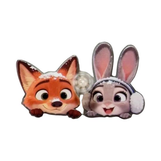 Drehbarer Fuchs Hase Kühlschrankmagnet Acryl Cartoon Filmfigur Tier Kühlschrankmagnet Heim Büro Küchendekoration Filmfans Geschenk
