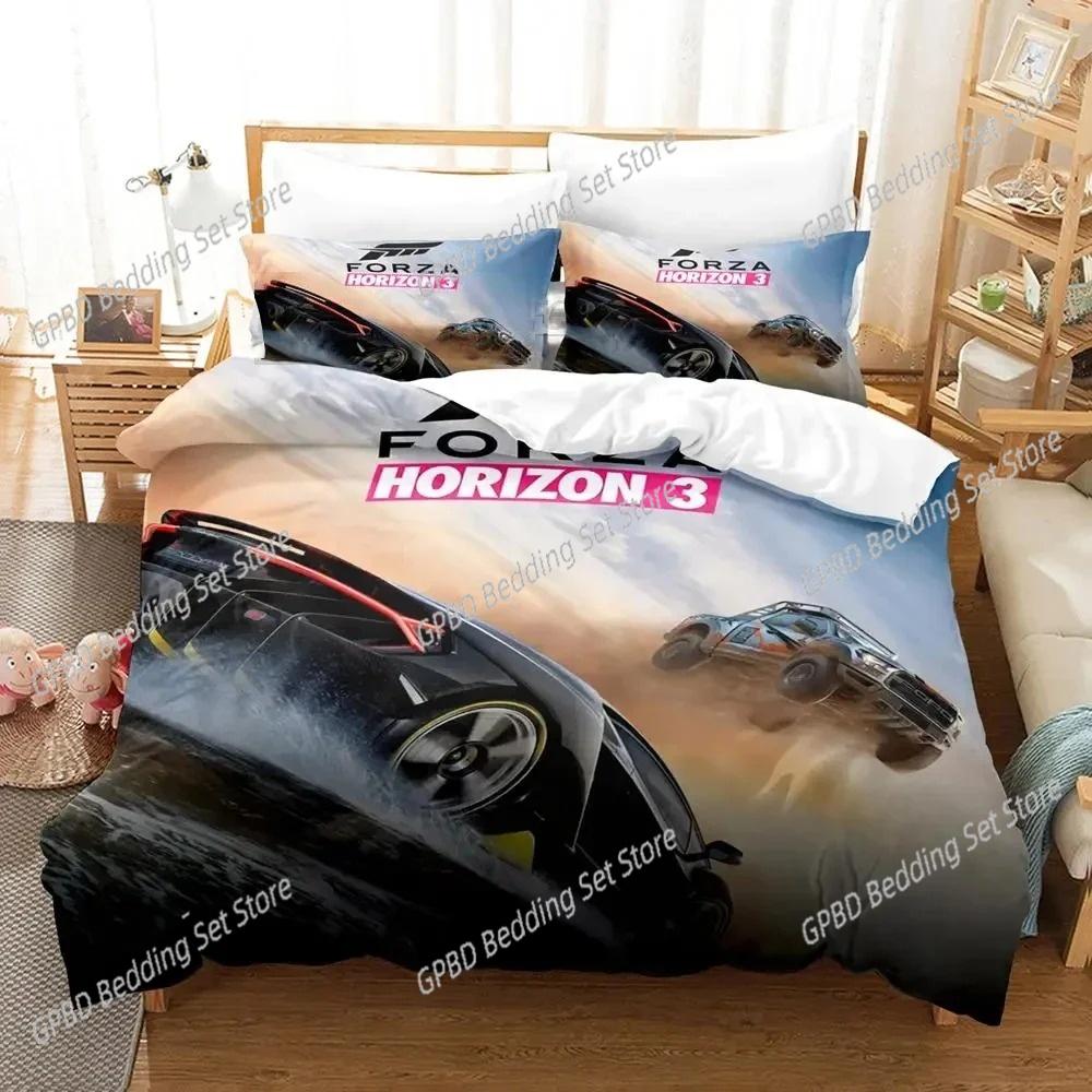Forza Sports Car 3D Print Duvet Cover Set for Boys Bedroom Single Double Queen King Size Quilt Cover Pillowcase Bedding Set