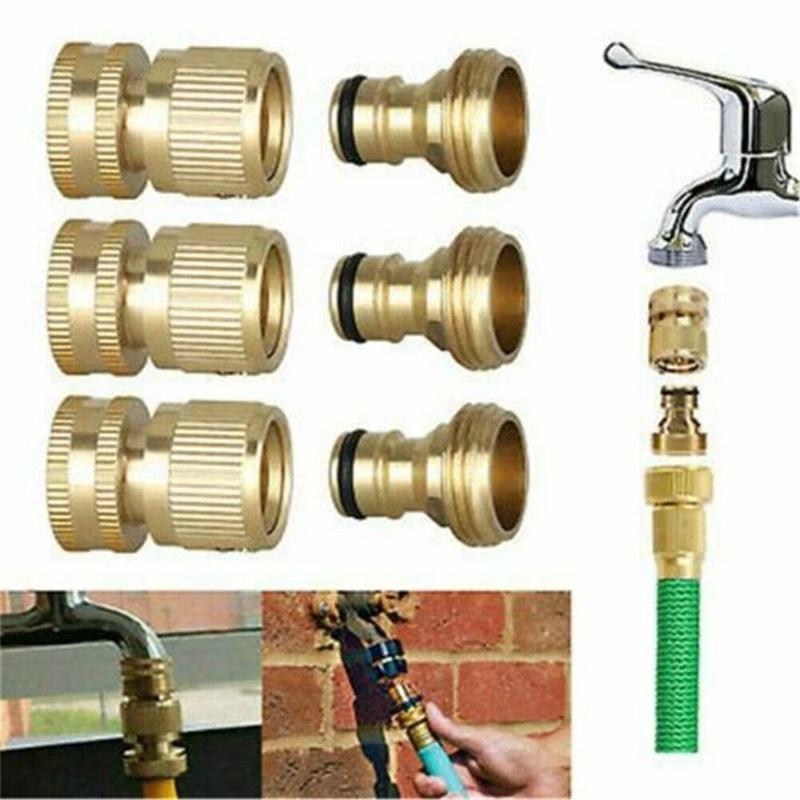 Pure Brass Faucets Standard Connector Gun Quick Connect Fitting Pipe Connections 3/4" Hose Fit Brass Female Male Connector