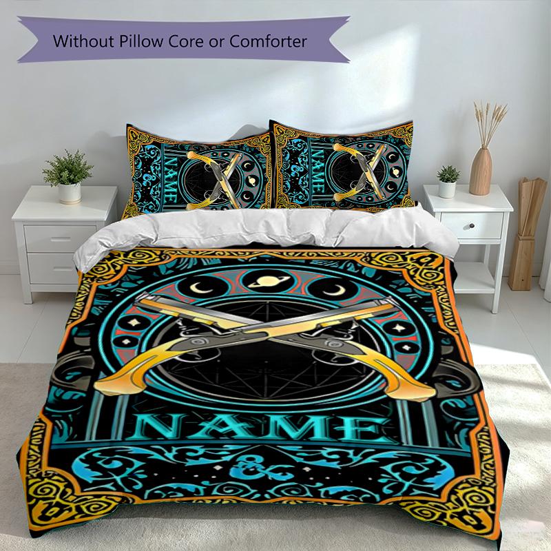 3pcs Custom Name Dungeons & Dragons Set,Includes 1 Duvet Cover and 2 Pillowcases,All-season Bedroom Decor