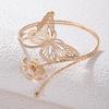 Accessories, Korean version exaggerated flower bracelet, simple metal hollow butterfly open arm bracelet for women