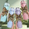 1PC Classic Leopard Print Bow 750ml Color Plastic Sports Water Bottle Leakproof Flip Straw Lid Suitable for Sports Office Home Use