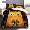 Cat and Fish Pattern Bedding Quilt Set  Home Decoration  Gift (1 * duvet cover + 2 * pillowcase  without core)