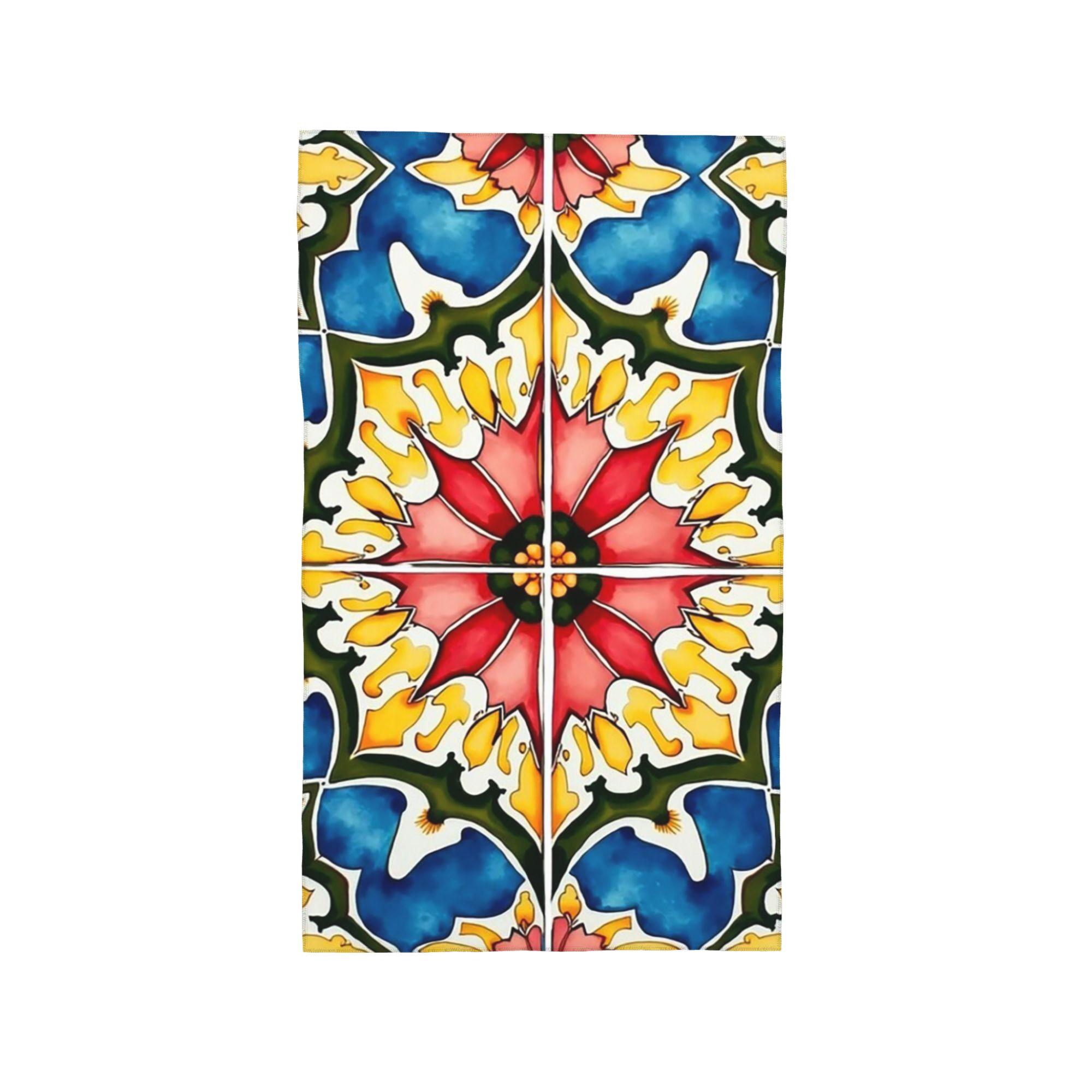 

Mediterranean,colorful,vibrant,mosaic tiles art 1 Soft Face Towel Quick Dry Pool Bath Cotton Towels Breathable W40*H60(CM)