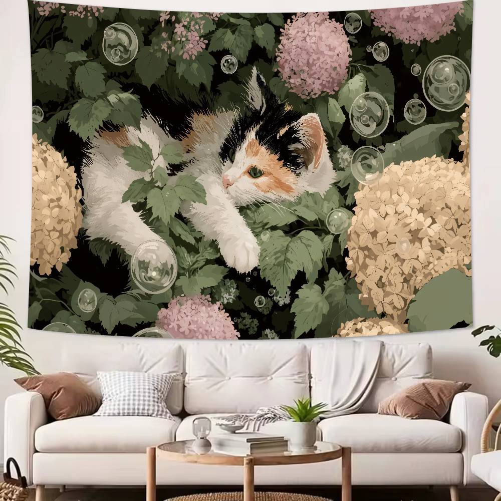 

Big Kawaii CAT Tapestry bedroom dormitory anime wall hanging girl atmosphere home decoration 74x94cm(29x37in)