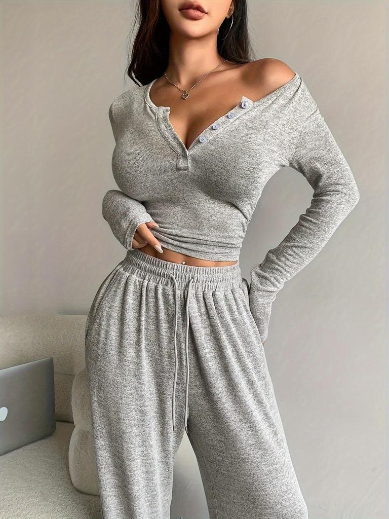2025 Cross-Border Women's Fall Two-Piece Set: Long-Sleeve Button-Up Bodycon Top + Extra-Long Pants
