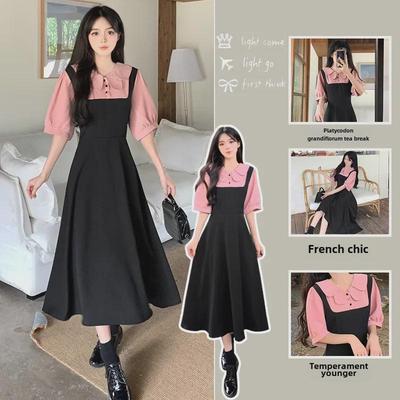 Trend Bebek Yakalı Dantelli Slim Elbise - Yaz Fransız Çay Saati