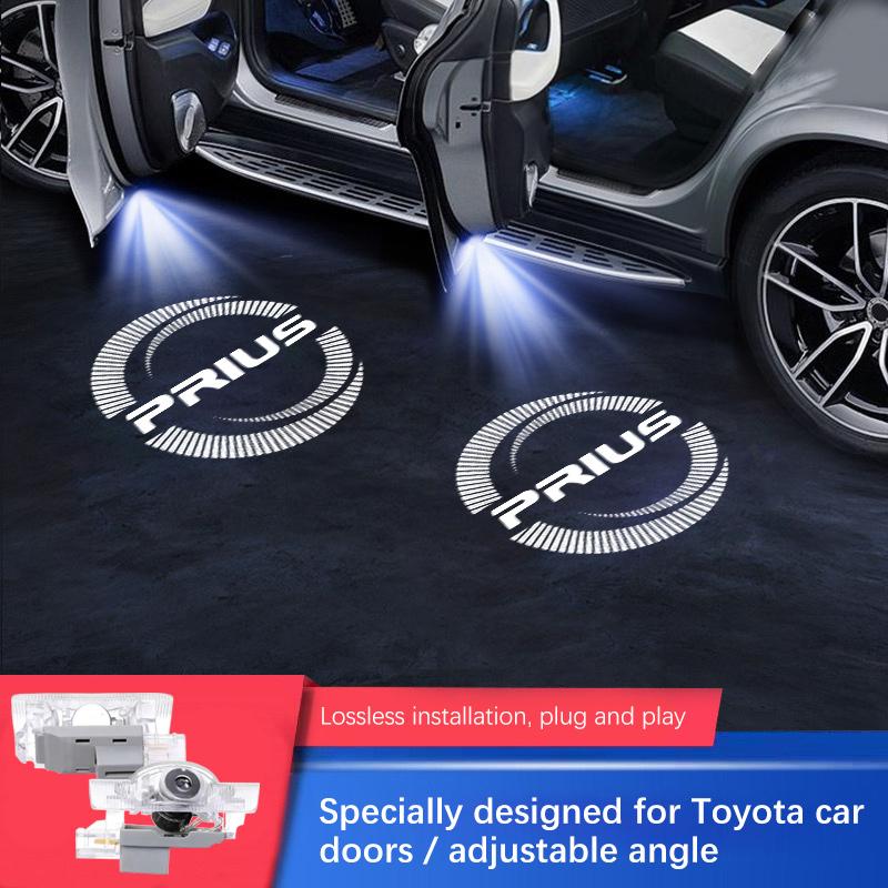 2PCS Led Car Door Logo Light HD Laser Welcome Lamp For Toyota Prius 20 40 30 50 XW20 XW30 XW50 2003-2023 2018 2011 2022
