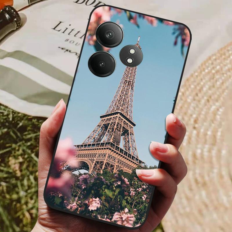 Phone Cover For Realme GT 6 Case Silicone Black Bumper Soft TPU Coque for Realme GT 6T Case Protector Funda Realme GT6 GT6T Bag
