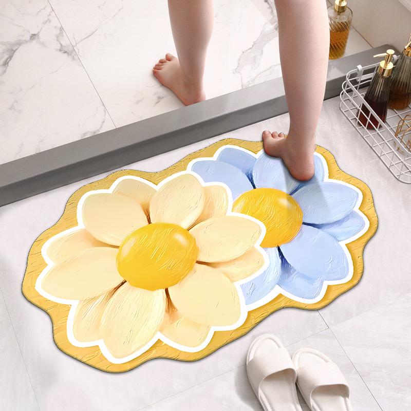 Household Simple Bathroom Small Fresh Non-slip Absorbent Living Room Room Room Entry Door Floor Mat Toilet Door Mat Quick Drying
