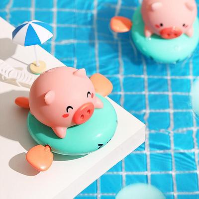 Toddler Bath Toys Baby Shower Play Pigs Clockwork Pull Cute Water Cartoon Animal Fun Wind-up Floating Toy for Kids Bathtub Gifts