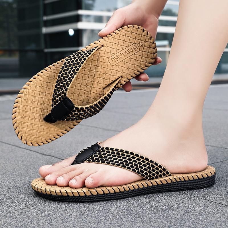 Summer Slippers Men Flip Flops Beach Sandals Non-Slip Casual Flat Shoes 2024 Slippers Indoor House Shoes For Men Outdoor Slides