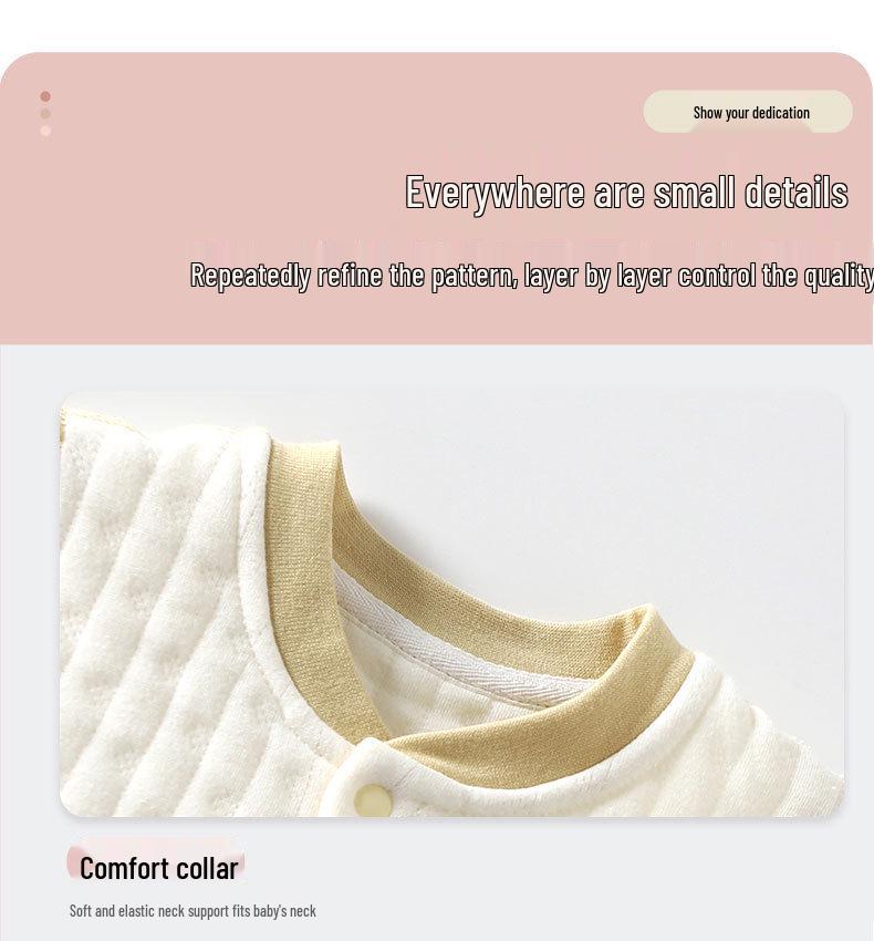 Dreilagiger warmer Baumwoll-Strampler ohne Knochen für 0-6 Monate