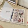 Three-Inch Fluffy Card Binder: Four-Pocket Removable Album for Small Photo Cards and Idol Chasing.