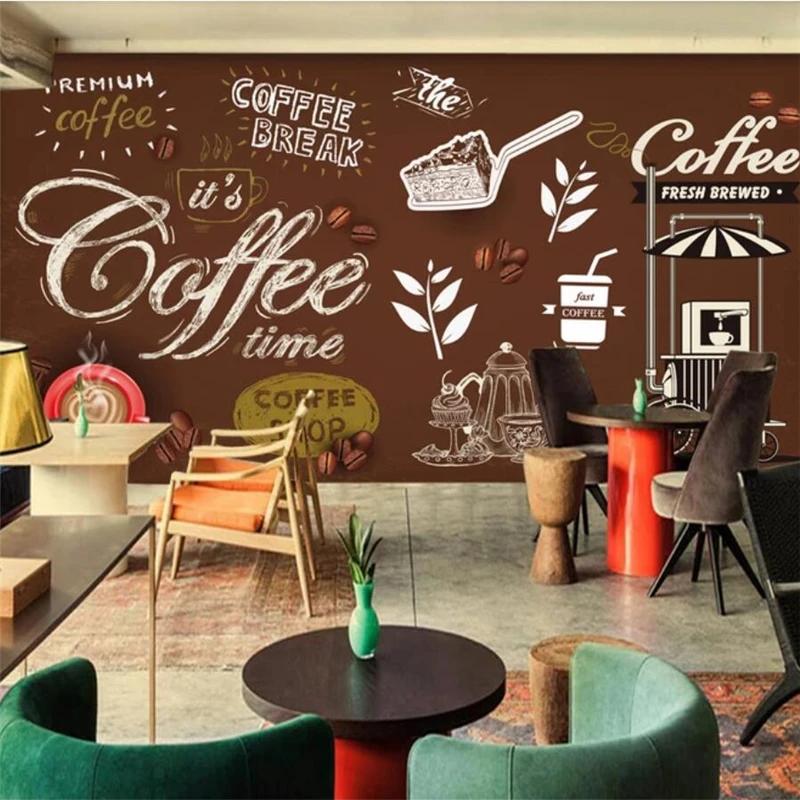 Wallpaper 3d Photo Mural European Retro Nostalgic Coffee Shop Wallpaper Restaurant Wallpaper