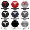 Autoaufkleber Tesla 56mm Auto Radnabendeckel Abzeichen Aufkleber Emblem Decals Zubehör Für Tesla Model 3 Model Y S Auto Styling