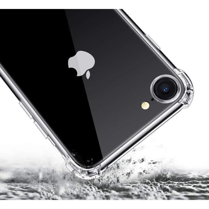 Shockproof Case - PHONILLICO - iPhone SE 2022 - Transparent Silicone - Ultra Slim - Reinforced Protection