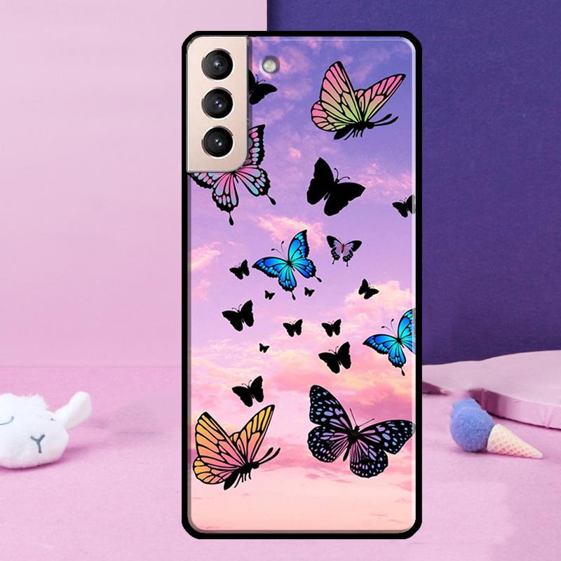 Butterfly Sky Phone Case For Samsung Galaxy S25 Ultra S24 S23 Ultra S9 S10 S20 S21 S22 Plus S24 FE Cover