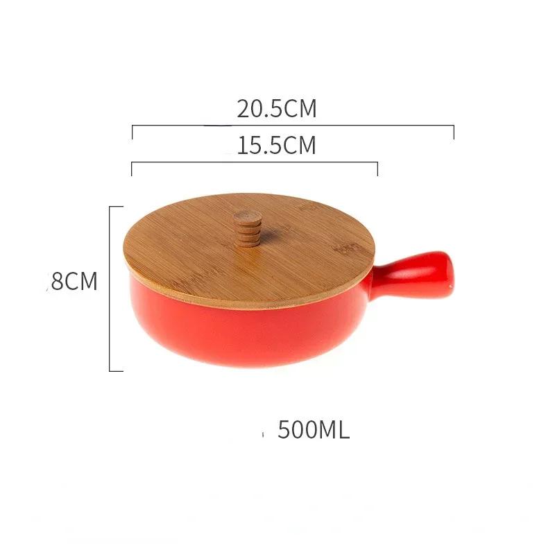 Covered Noodle Bowl Ceramic Dishes to Eat Simple Household Tableware Baking Baking Bowl Household Utensils for Kitchen Dishware