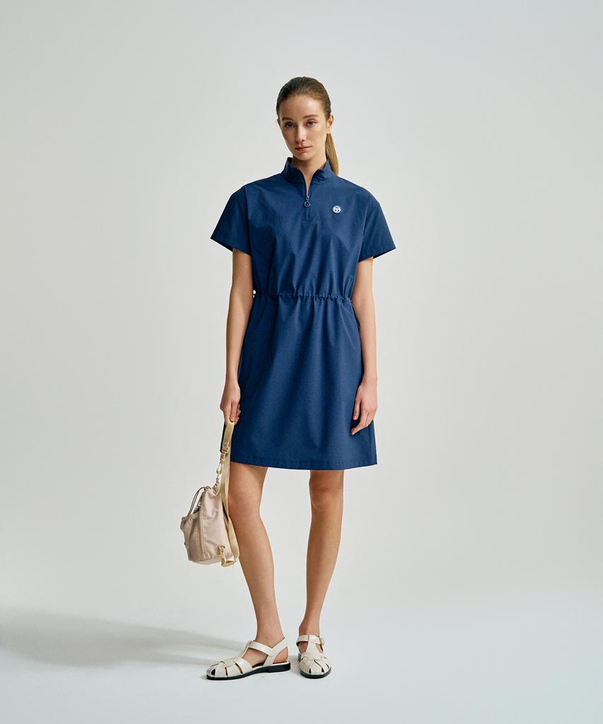 SERGIO TACCHINI W Comfortcool Lightweight Woven Short Sleeve Dress (Navy)