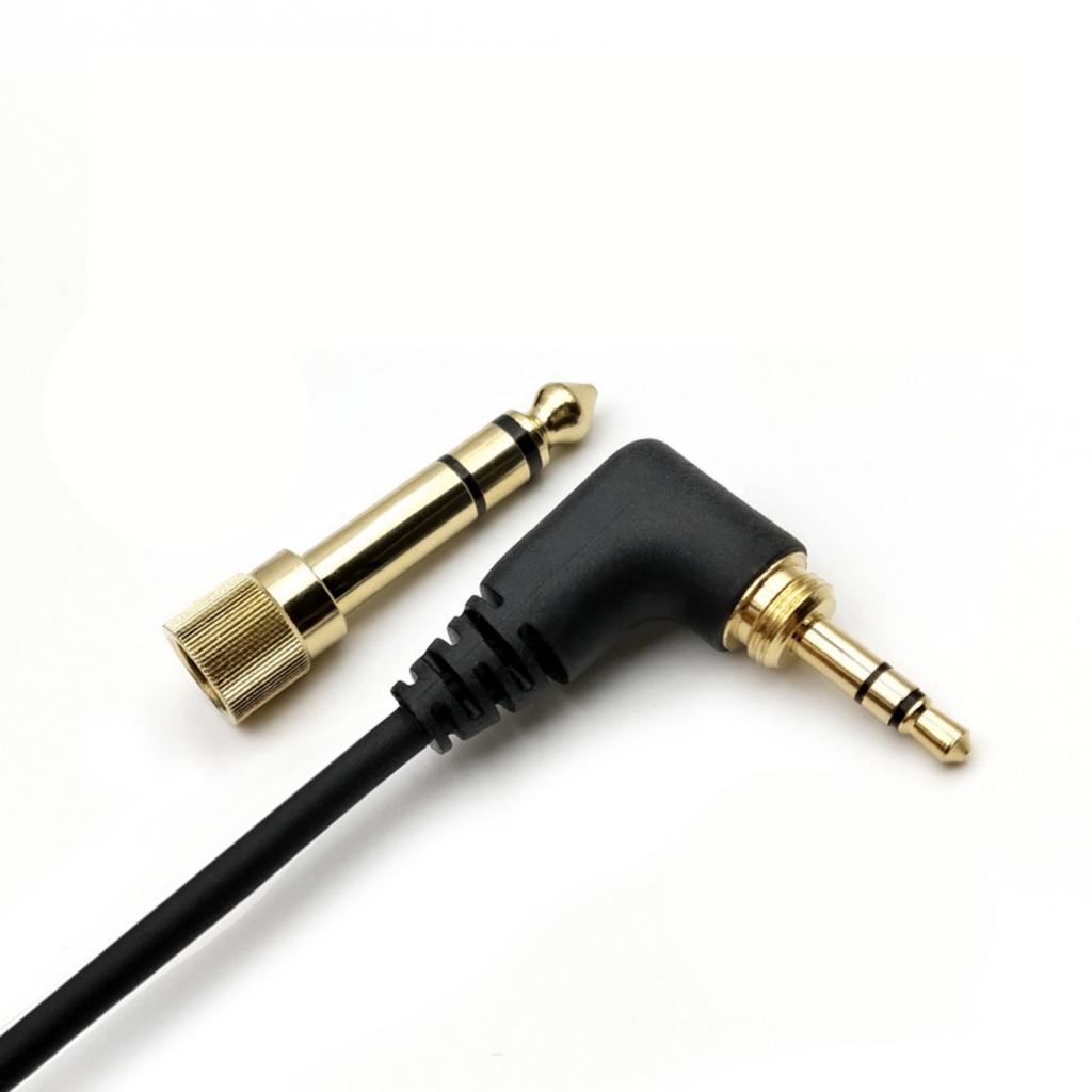 Headphone Replacement Cable Gold Plated 3.5mm 6.35mm Plugs for EAH-DJ1200 Studio Recording and Live Black