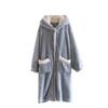 MiniZaru Fluffy Wearable Thick Fleece Long Cute and Plus Winter with Ear Hood Women's Blanket, Loungewear, Pajamas, Lined, Sleeves, Warm, Sizes, Wear,