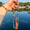 Cross-border Middle East Tourmaline Prayer Rosary: 99-Bead Bracelet with Colorful Tassel Mala Necklace.