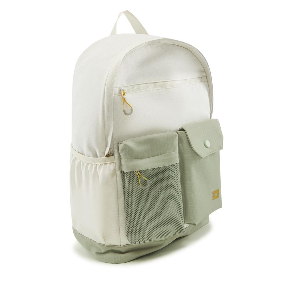 New LiNing Fitness Series Polyester Backpack Unisex Moon White & Light Gray Green ABSV157-1
