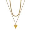 Double Layered Love Heart Pendant Necklace for Women Simple Necklace Chain Jewelry Wholesale