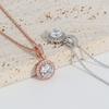 Round Diamond Pendant Necklace, High-end Design Full of Diamond Sunflower Zircon Round Ring Necklace.