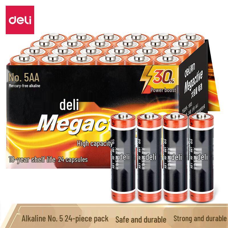 Deli 18503 AA Alkaline Batteries 24-Pack