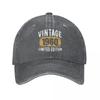 1960 Begränsad Upplaga Unisex Stil Basebollkepsar 60-årspresent Sliten Denim Tvättade Hattar Keps Retro Aktiviteter Present Solhatt