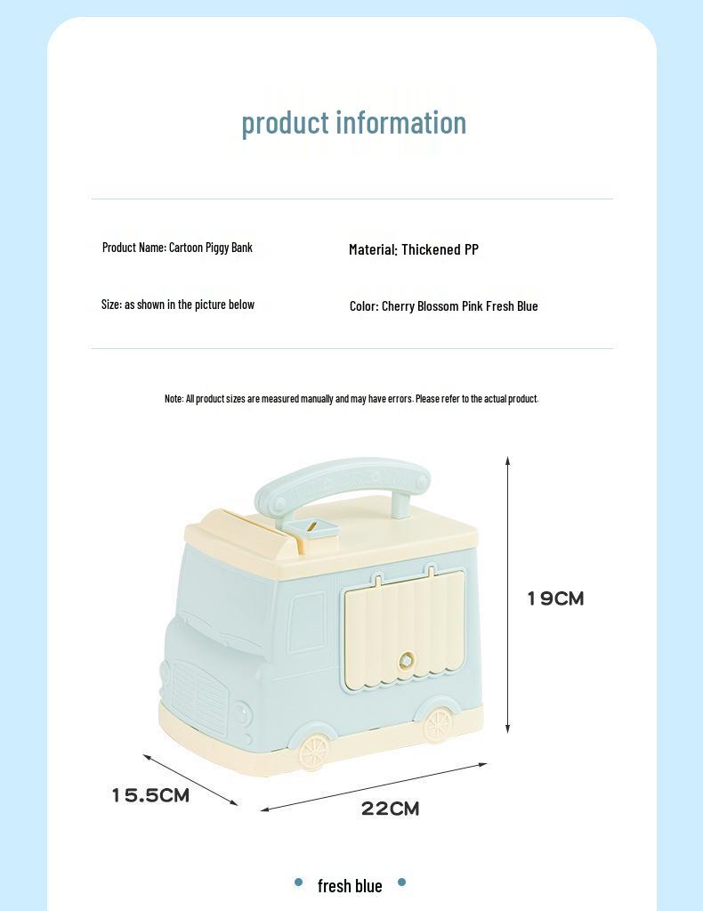 2025 Cute Piggy Bank for Girls - Secure Password Coin Savings Box in Fun Car Design