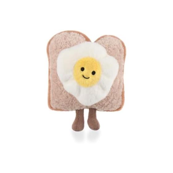 Apricot Lamb Fried Egg Toast Plush Toy - Soft, Cute, Fluffy 12cm