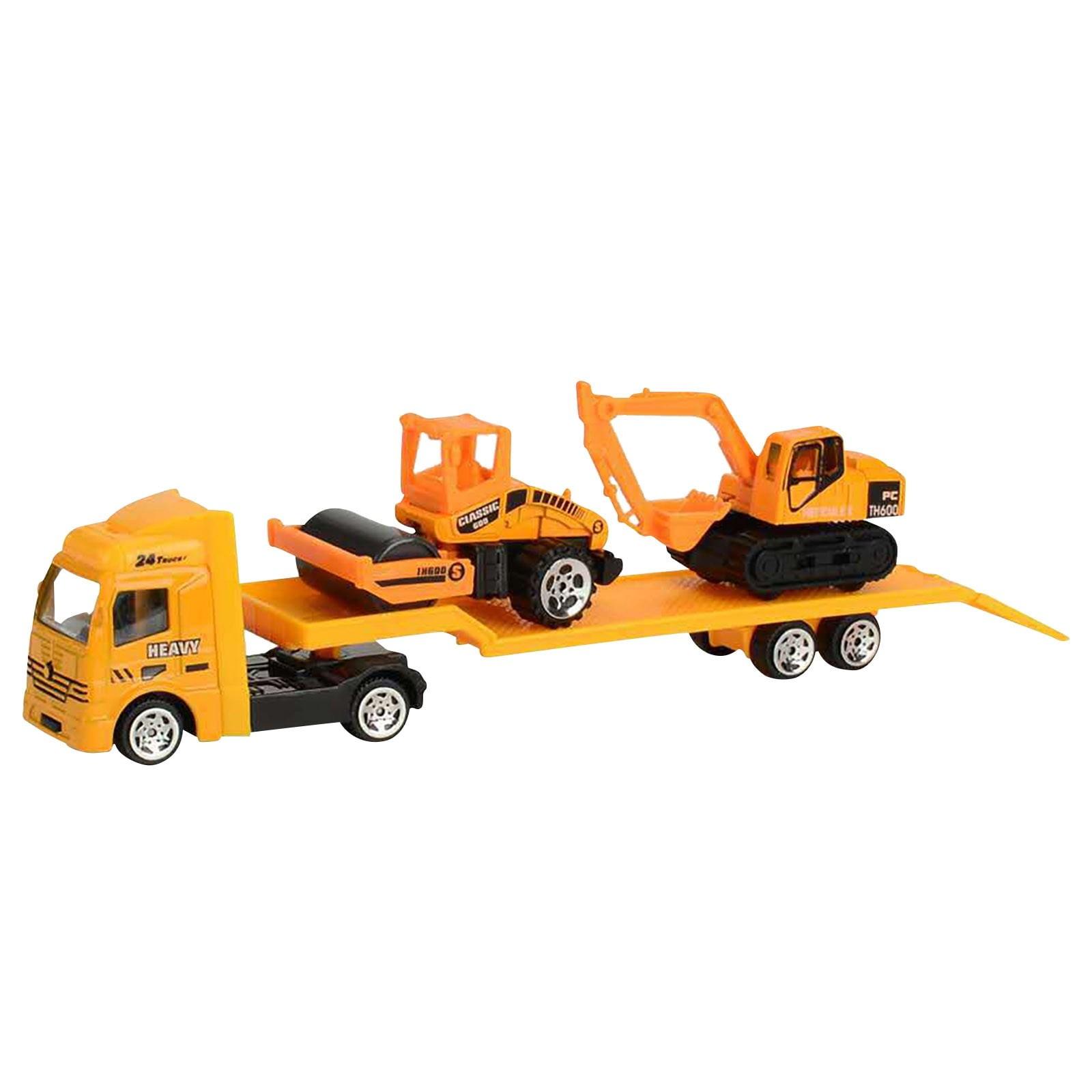 

Распродажа игрушек со скидкой 50%!Tarmeek Flatbed Trailer Trucks Toy Alloy Trailer Engineering Roller Excavator Truck Model Car Toys Подарки на день рождения для детей One Size жёлтый