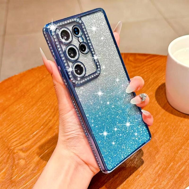 Diamond Case For Samsung Galaxy S25 Ultra S22 S23 Plus S24 S21 S20 FE A56 Glitter Shockproof Plating Clear Soft TPU Cover
