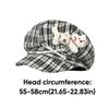 Cute Face Slimming Plaid Beret Hat Sun Protection Thin Design Octagonal Cap Y2K Newsboy Hat Women's Fashion