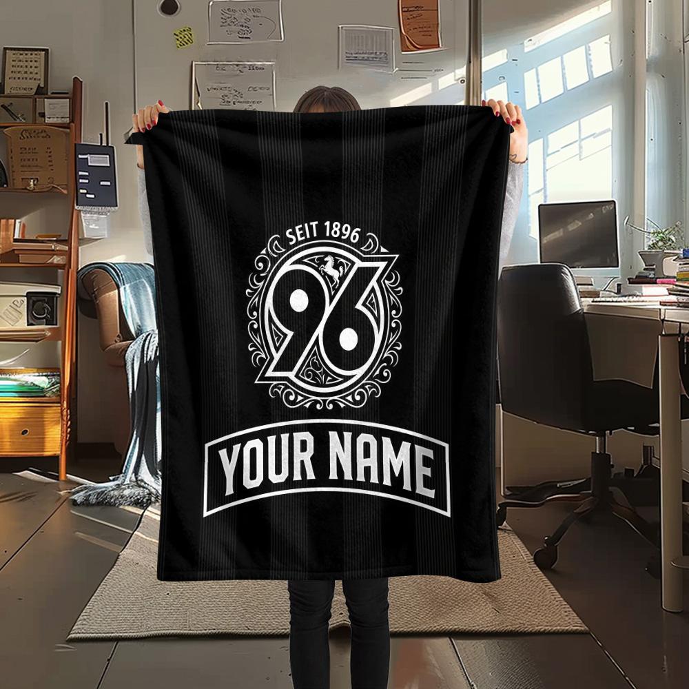 Custom Name Hannover 96 Flannel Blanket, High quality Comfortable for All Seasons, Home Decor, Warmth and Comfort