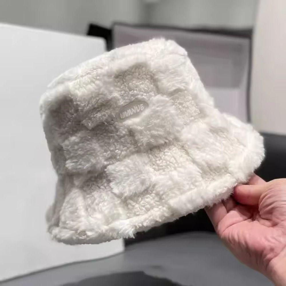 Adjustable Winter Fisherman Hat Plaid Checkered Checkered Basin Hat  Outdoor Activities