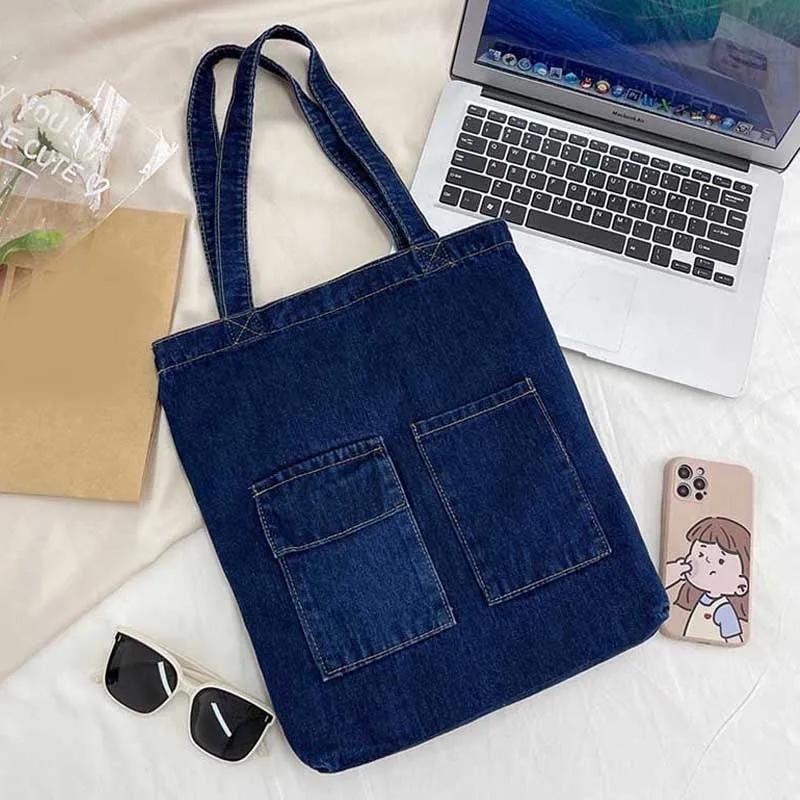 

Denim Vintage Messenger Bag for Women Tote Handbag Fashion Jeans Crossbody Shoulder Bag Large Capacity Causal Ladies Satchel Bag