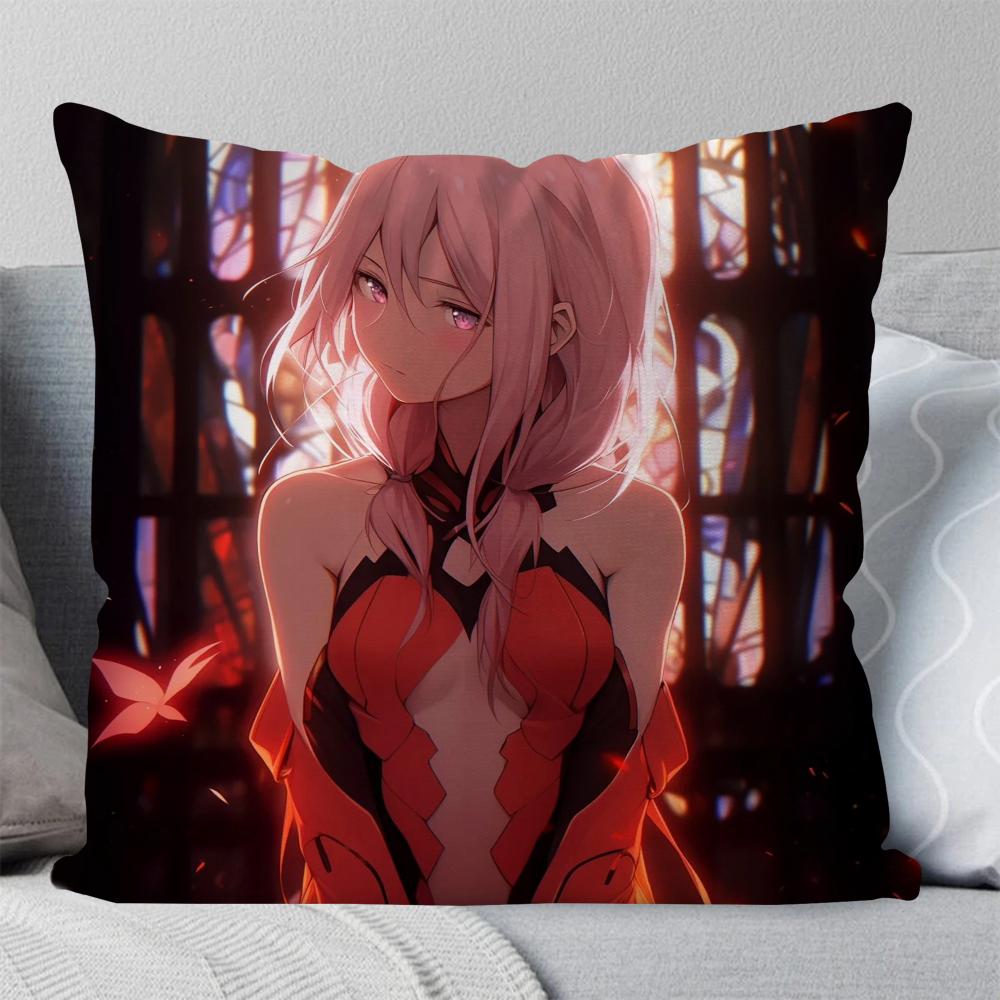 Yuzuriha Inori Animation G-Guilty C-Crown Pillow Case Square Pillow Bedroom SofaLeisure ComfortLiving Room Home Decoration 40X40
