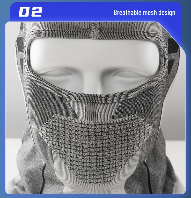 Lightweight Knit Ski Mask with Ear & Wind Protection - Breathable Warmth for Winter Cycling.