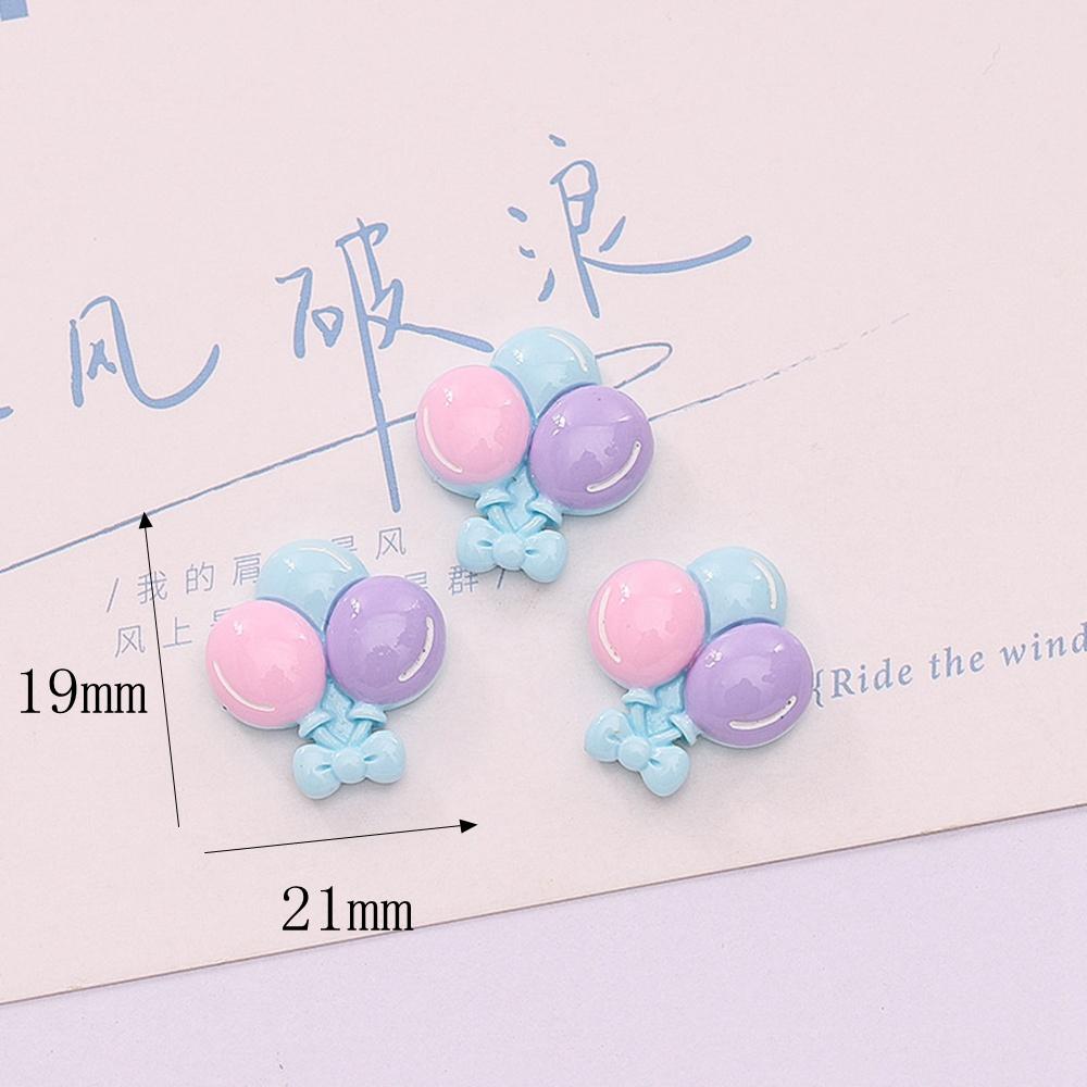 10Pcs New Cute Resin 19*21mm Mini Cartoon Balloon Series Flat Back Manicure Parts Embellishments For Hair Bows Accessories
